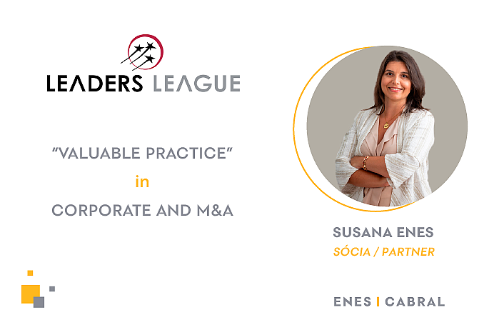 Enes|Cabral distinguished in the Leaders League rankings for 2025 in the Corporate and M&A area